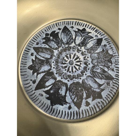 Vtg. 1970's BW Buenilum Blue/White Aluminum Tile Bowl - Picture 2 of 4